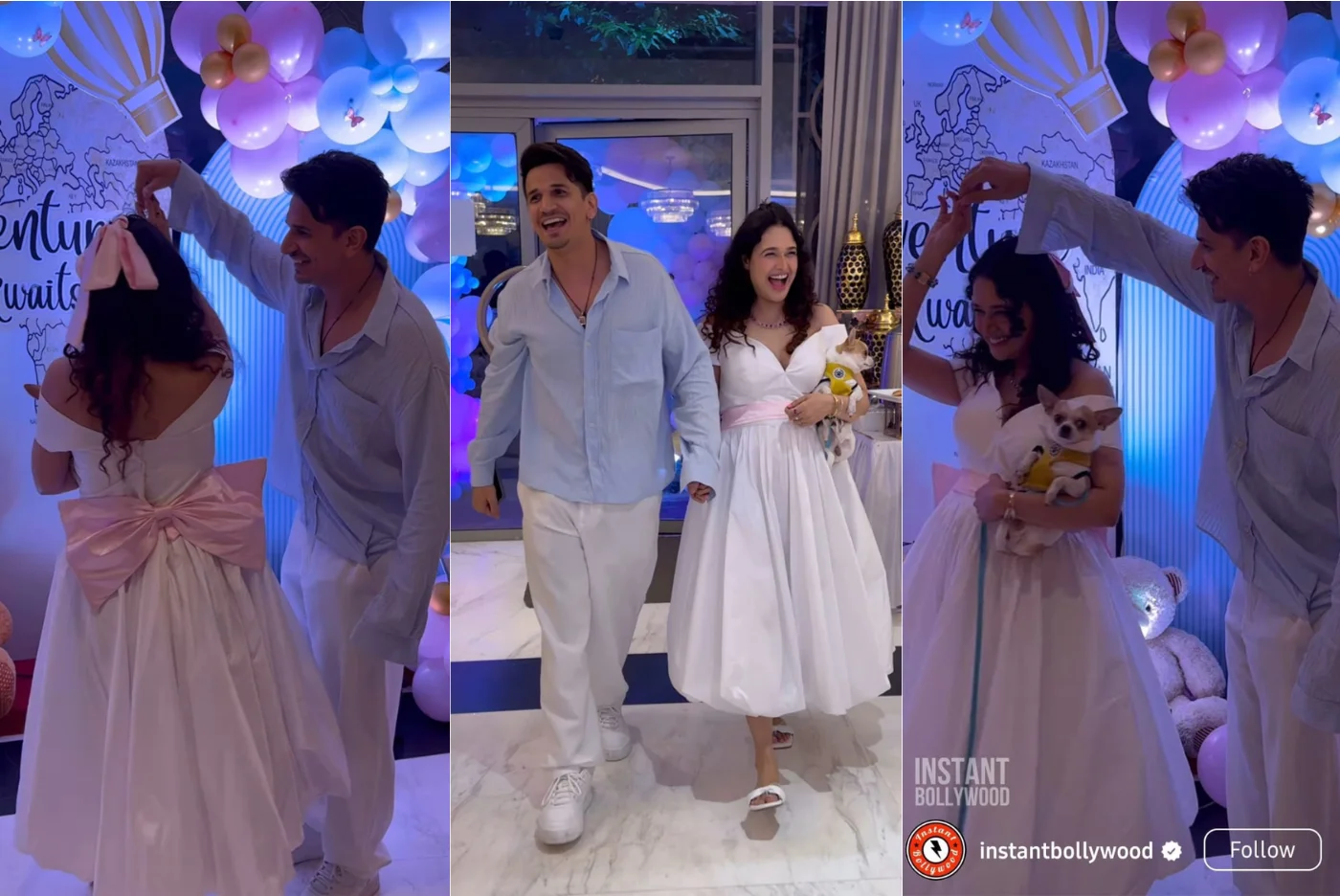 Aahamori’s Masterpiece: A Custom-Made Silk Taffeta Dress for Yuvika Chaudhary’s Baby Shower